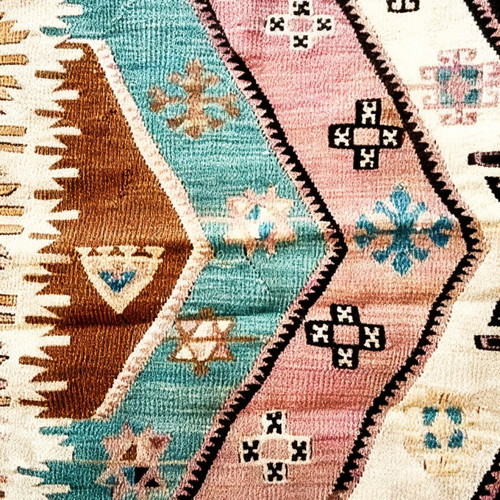 Antique Kilim rug handmade, Turkish, late 19th century, used