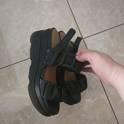 Geox Gardenia women's platform sandals black size 39 new