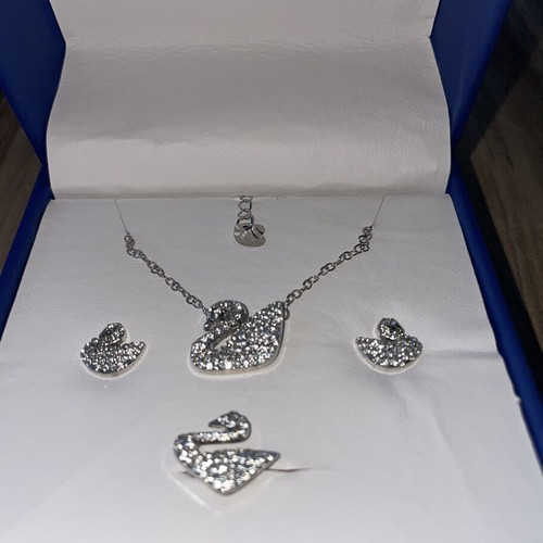 Swarovski jewelry set, silver