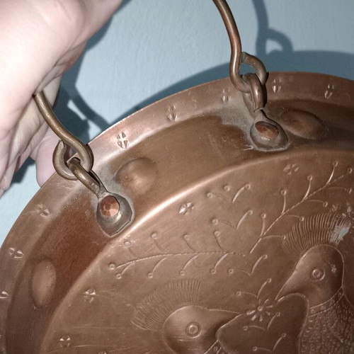 Decorative copper plate like new with beautiful design