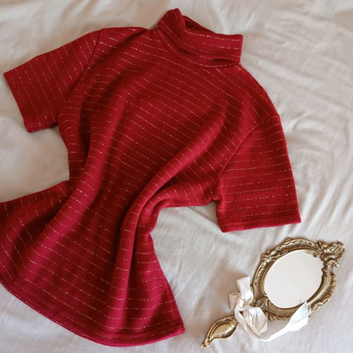 Striped turtleneck with glitter, size S, like new