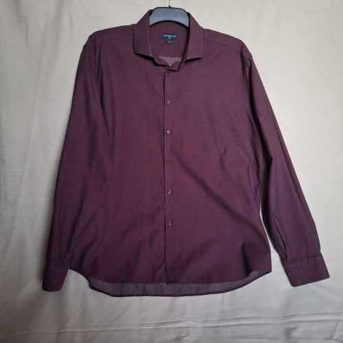 Portobello's XXL Burgundy Cotton Micro Pattern Shirt