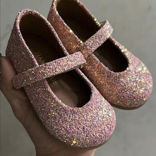 Children's ballerina shoes with glitter like new, handmade, size 22