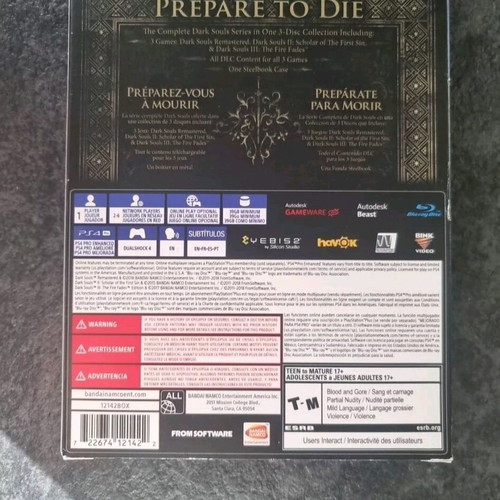 Dark Souls Trilogy Steelbook PS4 used, excellent condition