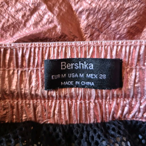 Bershka metallic pink shorts like new with Zara gift bag