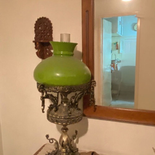 Vintage lamp used with large glass