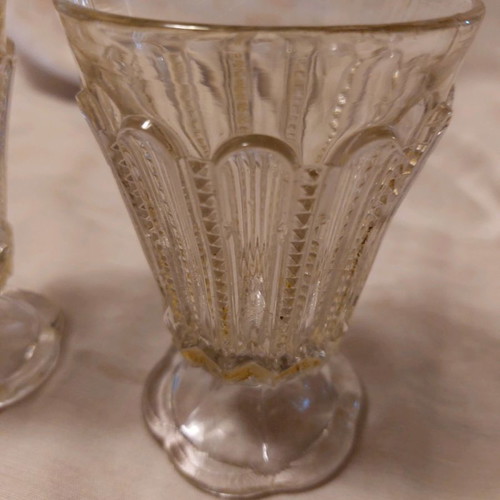 Beykoz glasses used, Turkish handmade with gold designs, 13 and 19 cm
