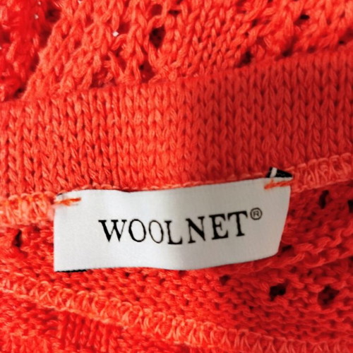 Woolnet Women's Crochet Halter Top like new, orange, adjustable S-M