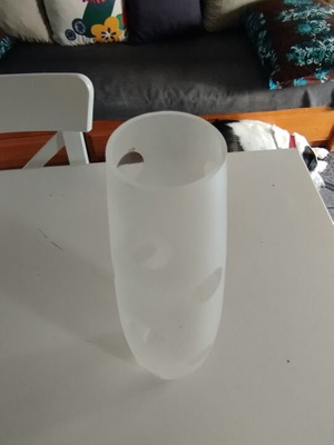 Semi-transparent vase 40 centimeters like new