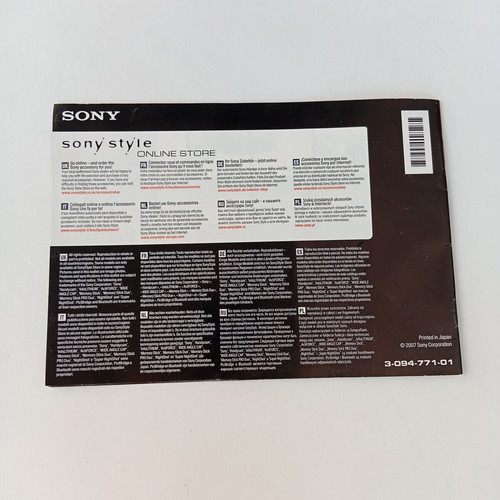 Sony camera instructions like new