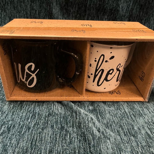 Cups new in box, his-hers set