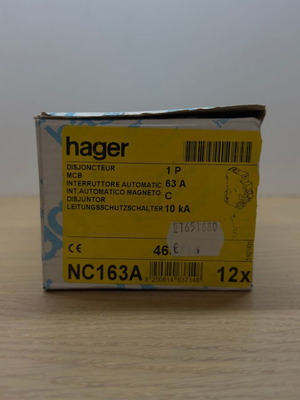 Circuit Breaker 1P D63A 10kA 230/400V new, pack of 7