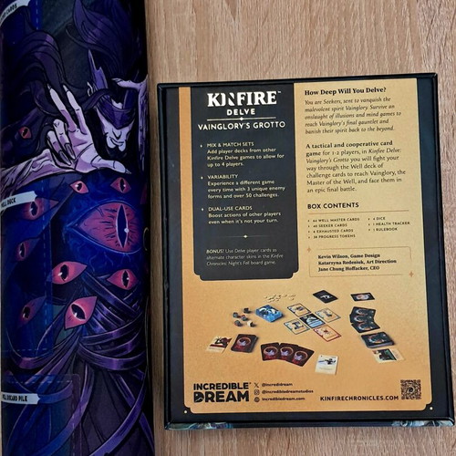 Kinfire Delve board game with playmat, like new