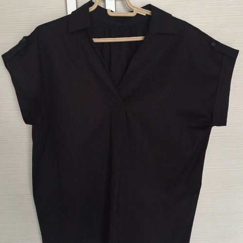 Black blouse one size like new with necklace gift