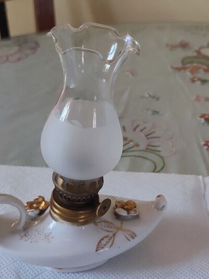 Vintage mini porcelain oil lamp