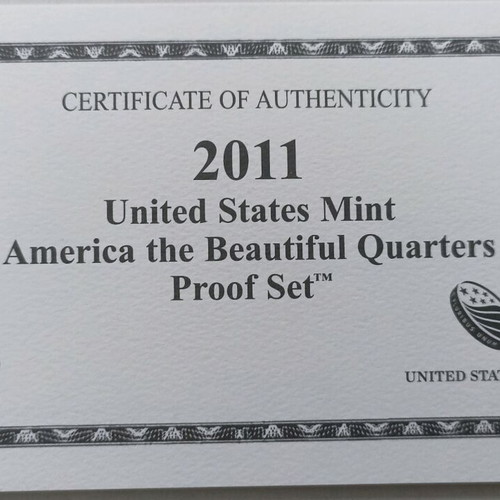 2011 USA America the Beautiful Quarter Proof coin set new