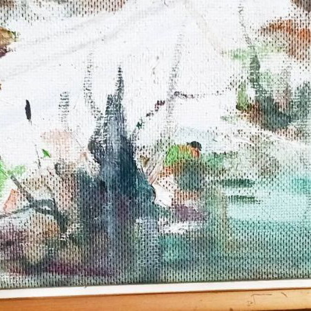 Dora Bouki oil painting signed in excellent condition