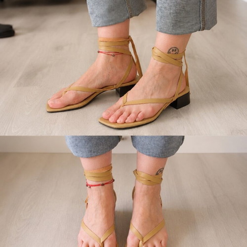 Zara leather sandals new, size 36-37, beige