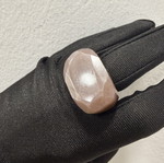 Sunstone natural ring, handmade, unique peach-pink