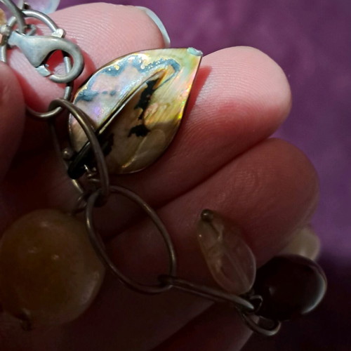 Boho jewelry set of 4 handmade with semi-precious stones and shells like new