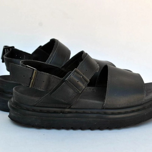Dr. Martens Voss black leather platform sandals used, size 39