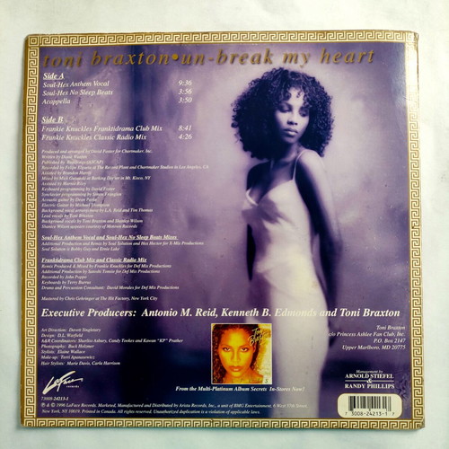Toni Braxton Un-Break My Heart 12'' Vinyl Single used, original pressing