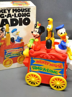 Mickey Mouse Sing-A-Long Radio 1970s new with box Walt Disney