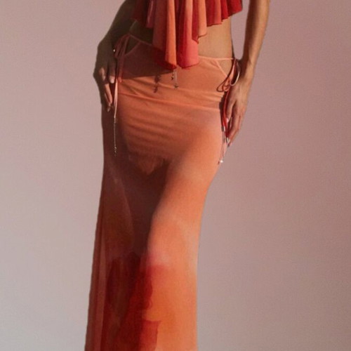 Coral color women's set, UK size 12 / Large