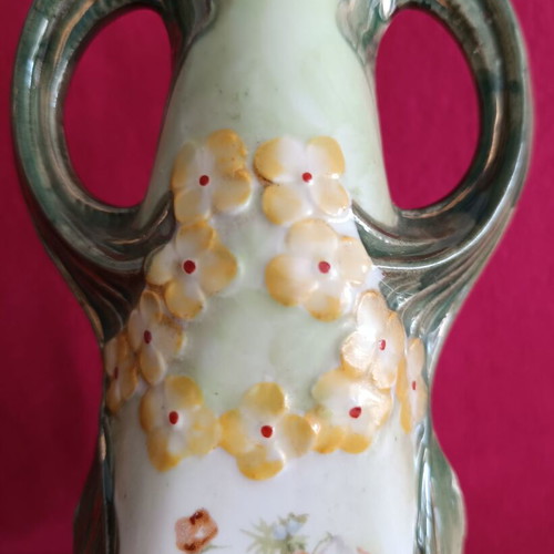 Art Nouveau vase from barbotine like new