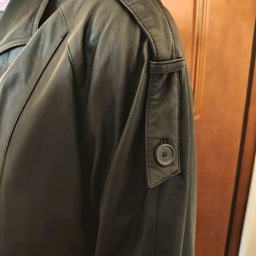 Genuine leather coat new, black, size L