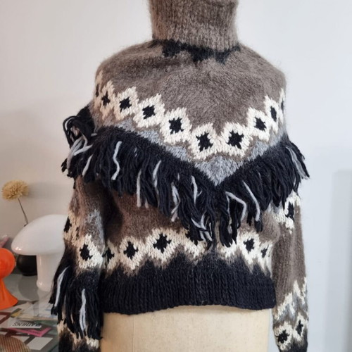 Oneonone Wool Sweater like new, black and white, size S
