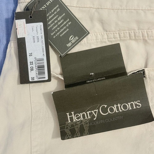 Henry Cottons pants new, beige, linen and cotton blend, size 33