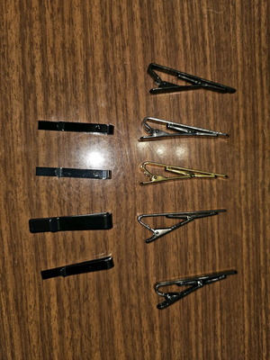 Tie clips new, pack of 9 pieces