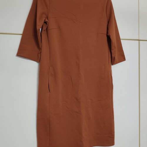 Esmara fall dress, straight cut, three-quarter sleeves, tan, medium