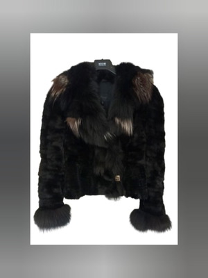 Rococo mink fur jacket medium like new, black