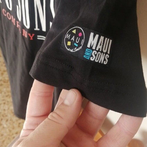 Maui & Sons T-shirt XL new, black and red, 100% cotton