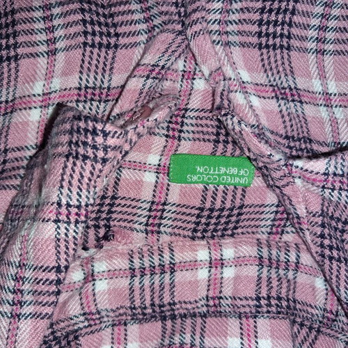 Benetton Girls' Shirt 11-12 Years Like New, Pink Checked
