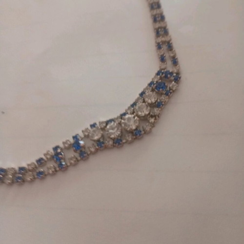 Venetian bracelet like new with white and blue crystals