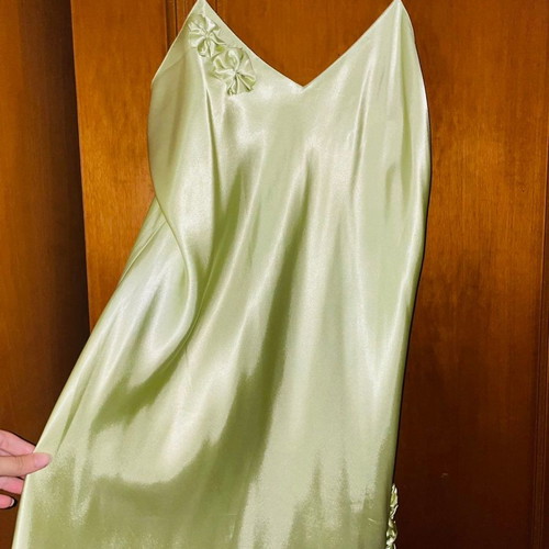 Mystico satin nightdress new, green, size XL