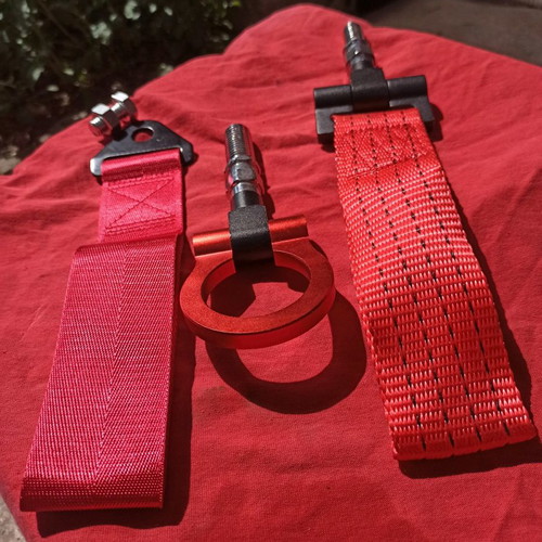 Tow straps for car bumpers new, set of 3 pieces