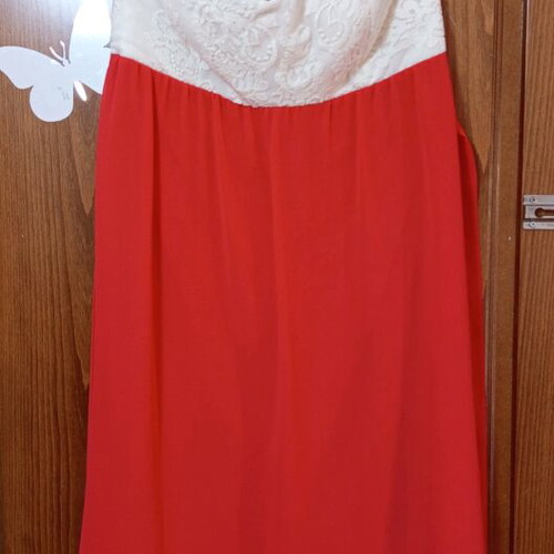 Le Vertige mini dress coral with ecru lace like new, size 3