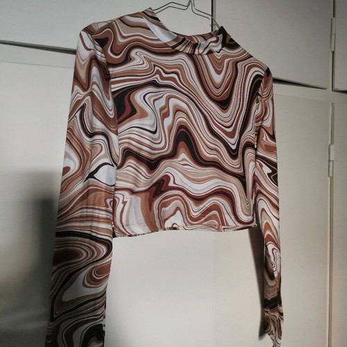 Shein blouse new, size M, white and brown
