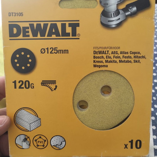 Dewalt DT3105 120Grit 125mm Palm Sander Sanding Sheets pack of 10 new