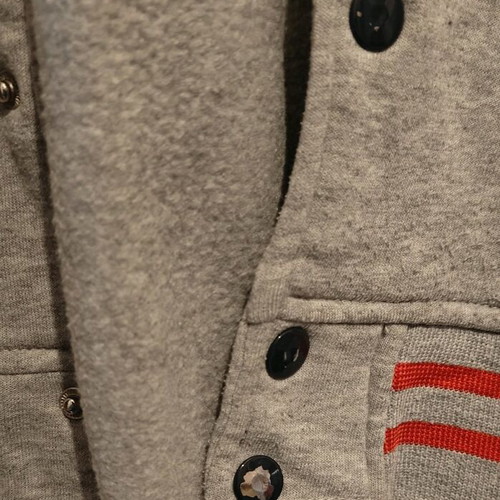 Varsity Jacket used, gray and dark blue, medium/large size