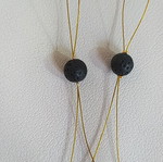 Handmade earrings with lava stones new, black and gold