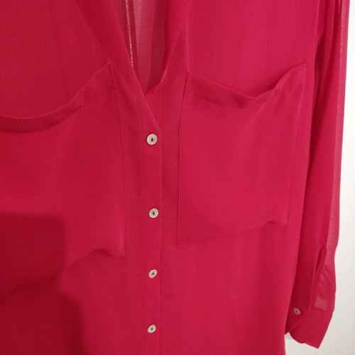 Zara shirt like new, red, slightly transparent, size L