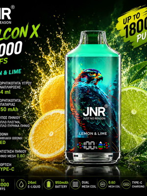 JNR Falcon X 18000 εισπνοές disposable vape 24ml καινούργιο