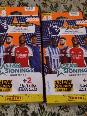 Panini Star Signings κουτιά νέα, 2 κάρτες περιορισμένης έκδοσης η κάθε μία