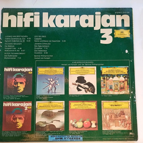 Hifi Karajan No 3 vinyl record used, classical music