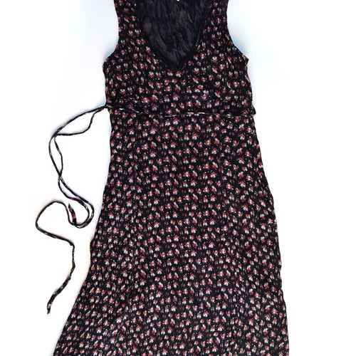 Oltre floral black sleeveless dress used, size S